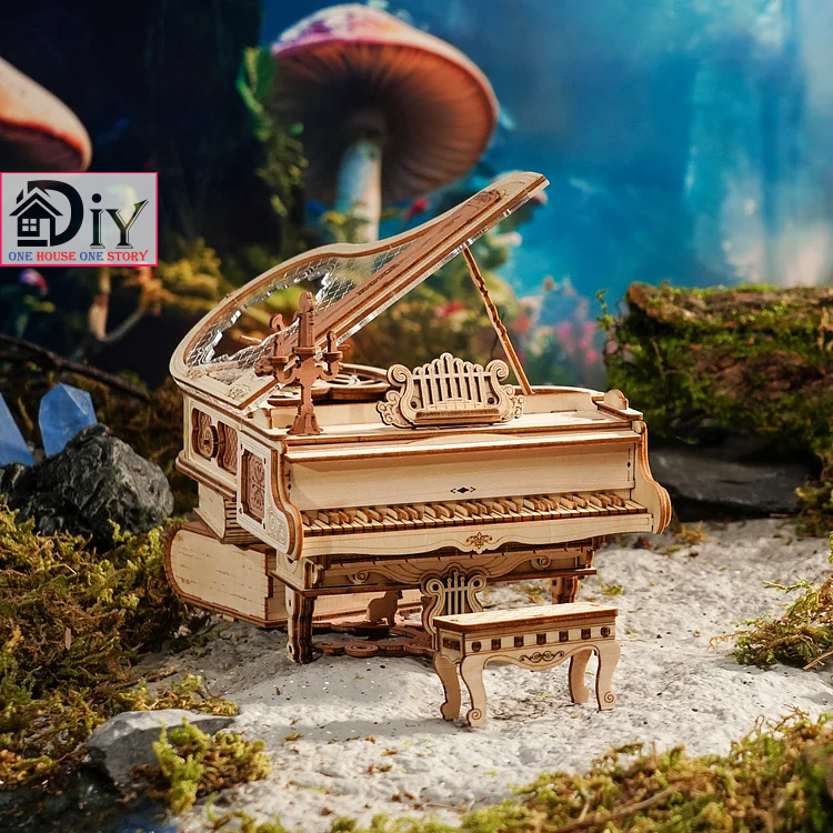 Bản Quốc tếHộp nhạc gỗ Music Box DIY - Đàn cơ động học RORK Magic Piano