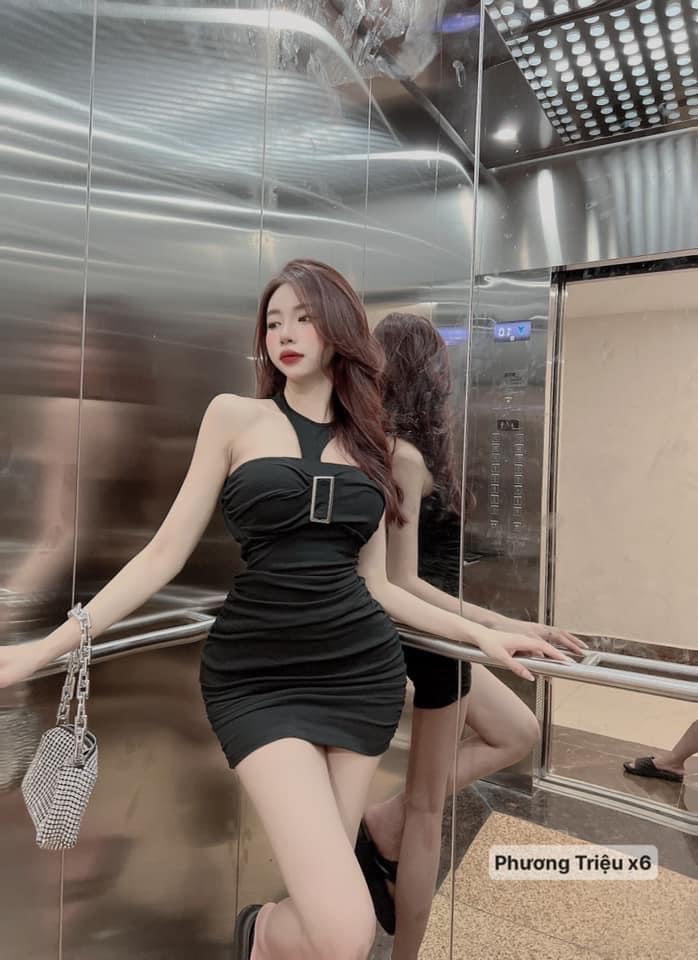 Đầm body cổ tròn hở vai phom ngắn có mút chất thun borip thích hợp mặc đi tiệc đi làm đi chơi phù hợp mọi phong cách