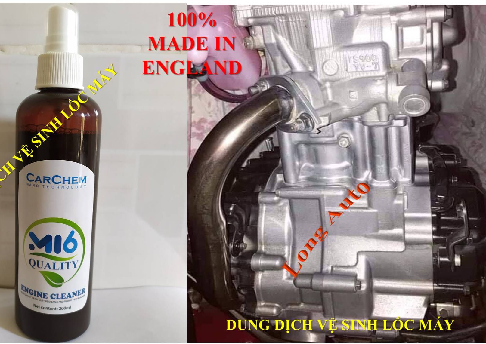 Chai xịt dung dịch tẩy rửa lốc máy MI6 200ml England