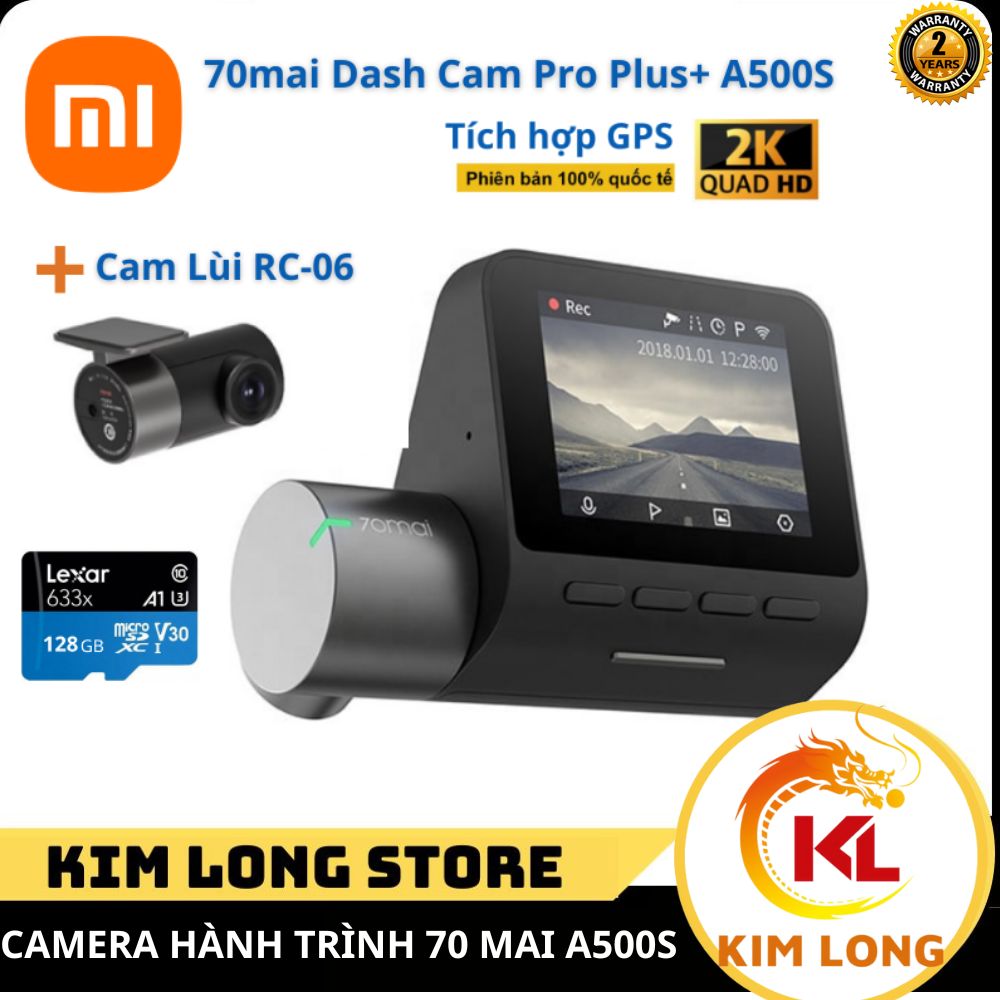 Camera hành trình ô tô 70mai Dash cam Pro Plus + A500S độ phân giải 1944P