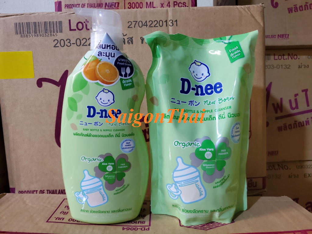 Combo nước rửa bình sữa dnee chai 620ml + túi 600ml