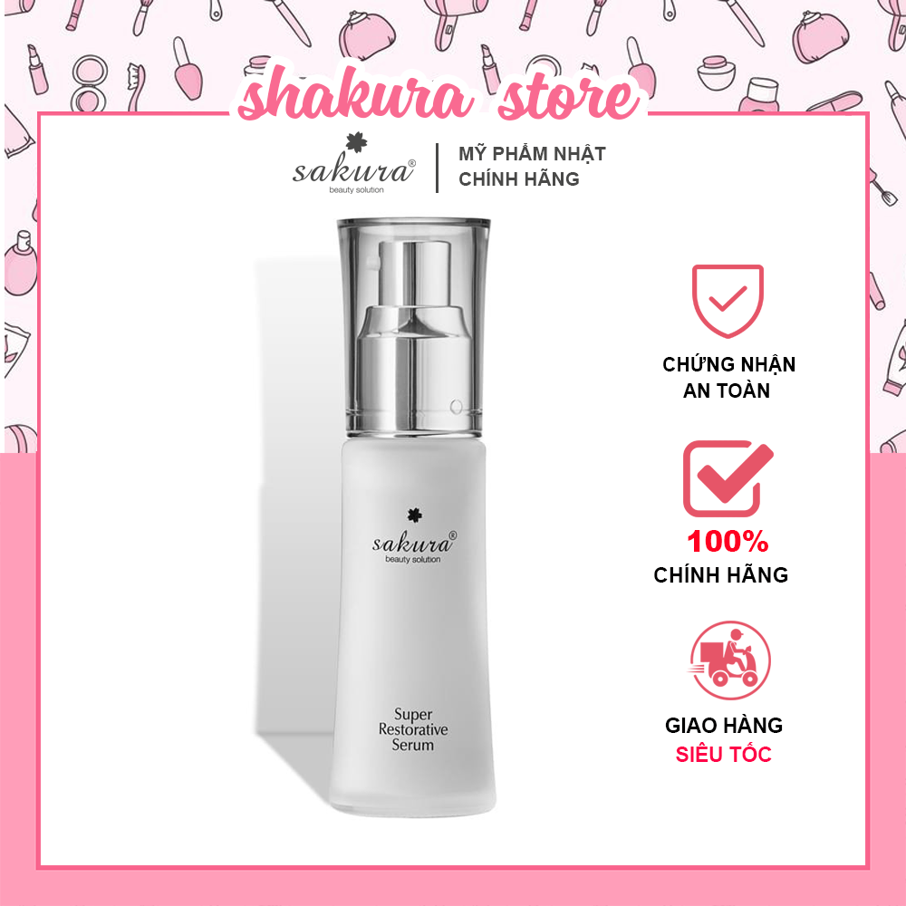 Serum trắng da phục hồi chống lão hóa sakura supper restorative 30ml - serum dưỡng da trắng hồng tự nhiên, phục hồi da yếu, da nhạy cảm - Serum dưỡng da dịu nhẹ, không gây kích ứng