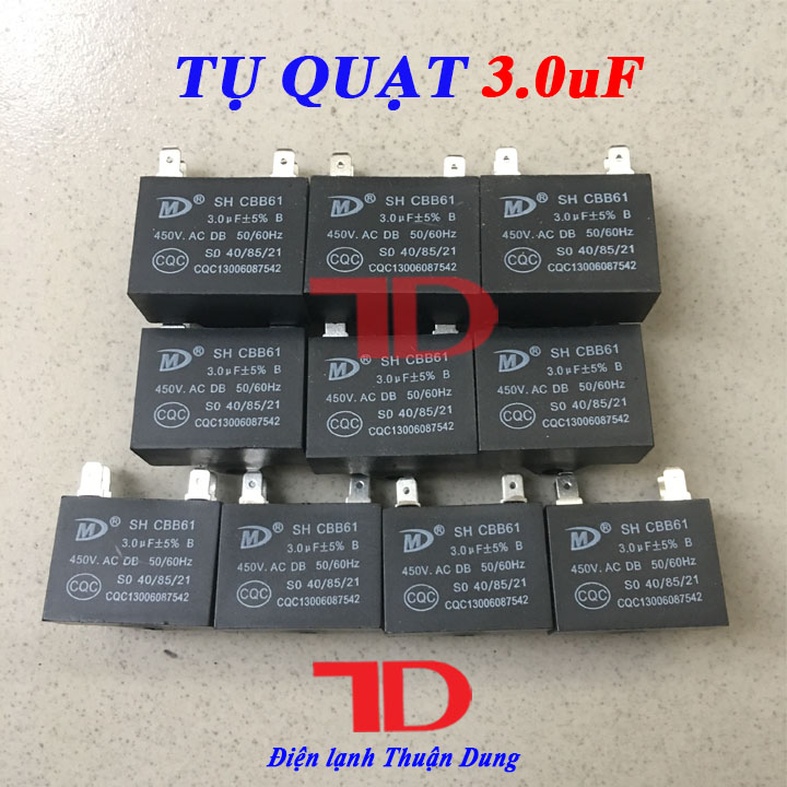 Combo 10 tụ quạt 3.0uf, capa quạt 3.0