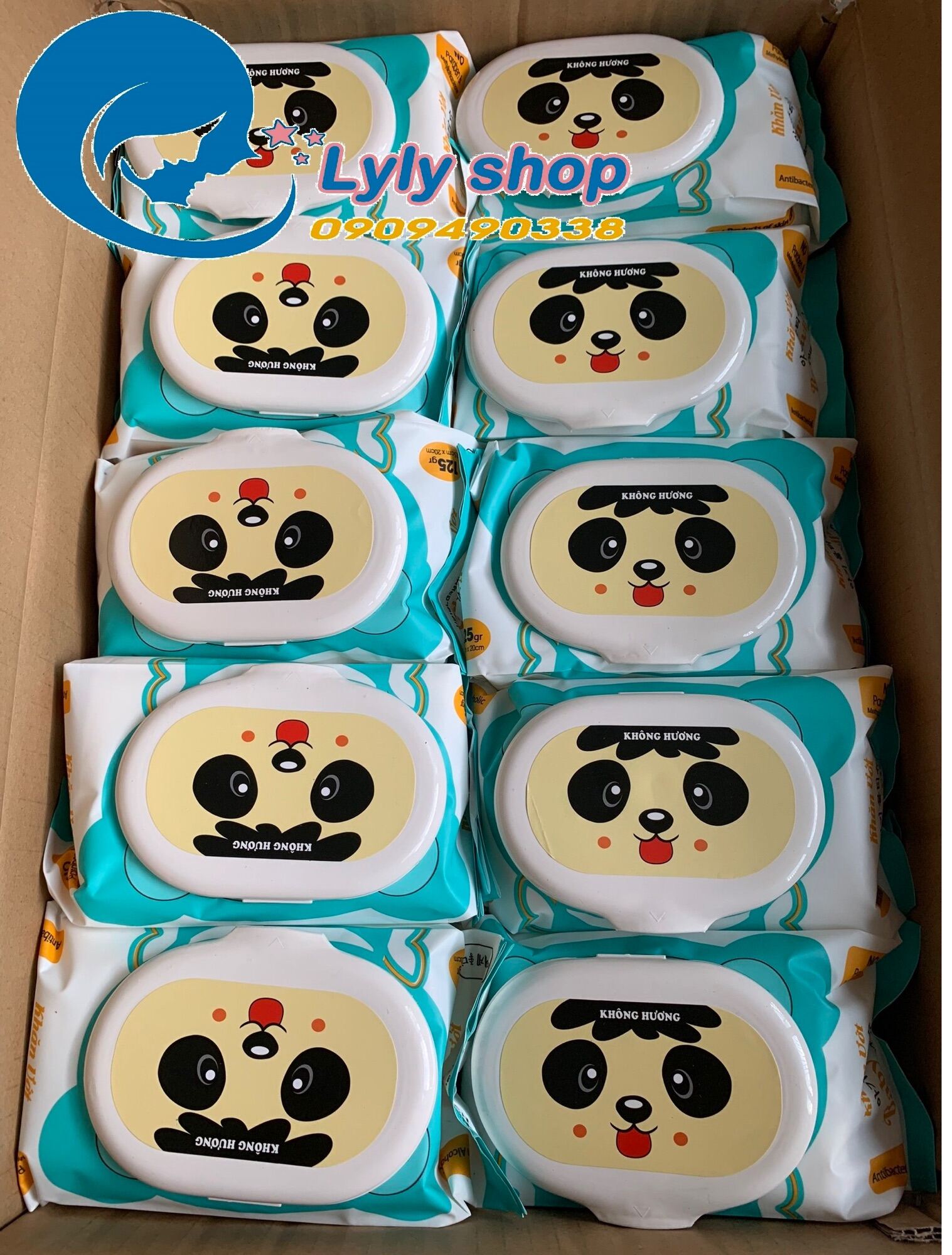 Khăn ướt baby wipes gấu bịch lớn combo 5 gói