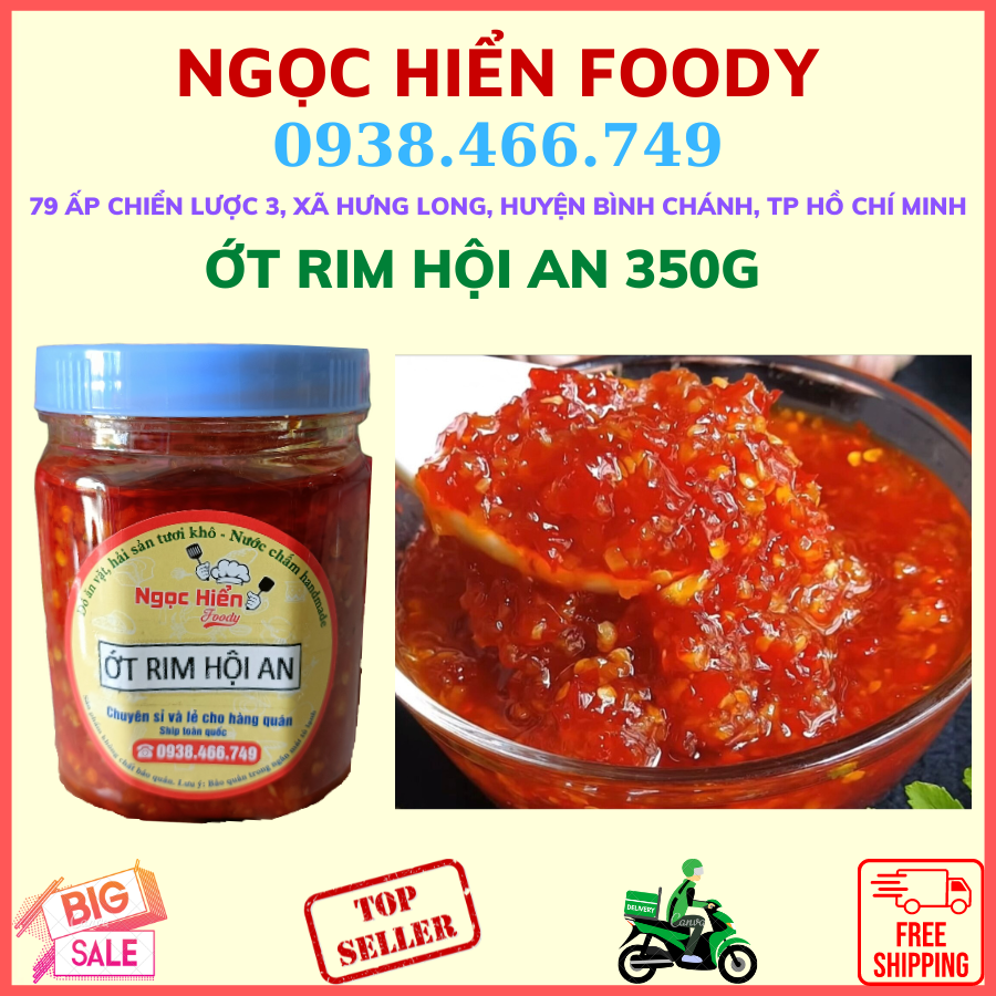 Ớt rim hội an siêu cay nhà làm, 1 hủ 350g, NGỌC HIỂN FOODY