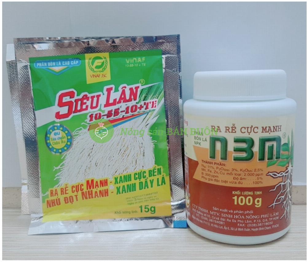 ComBo 1 Lọ Phân Bón Lá N3M 100g + 5 Gói SIÊU LÂN 10-55-10+ TE 15G, Bổ Sung Chất Sơ Giúp Cây Chắc Khỏe, Siêu Ra Rễ, Trong Thời Kì Đốt Qúa Dài Và Chưa Ra Rễ