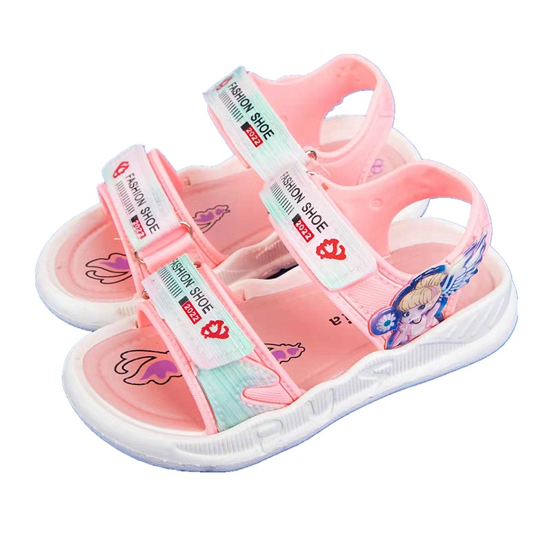 Dép sandal cao su quai hậu cho bé gái mùa hè hình công chúa cao su mềm chống nước D7752