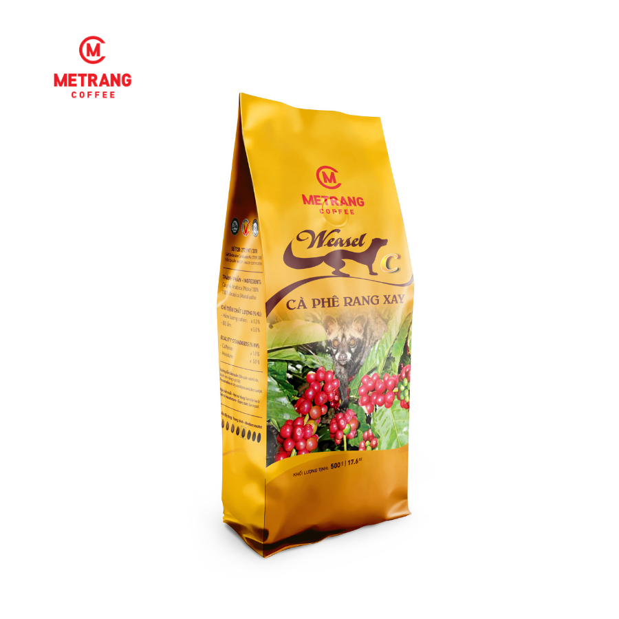 Cà phê Chồn rang xay - Mê Trang - túi bột 500g - cà phê nguyên chất, hương vị đậm đà