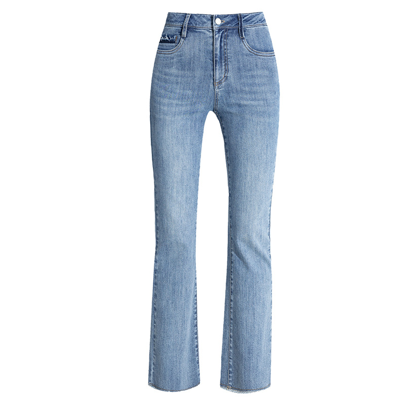 Quần jeans nữ ống loe bass cắt lai lưng cao hàng đẹp vnxk chất jean cotton co giãn chuẩn đẹp cun cute -ma1h5
