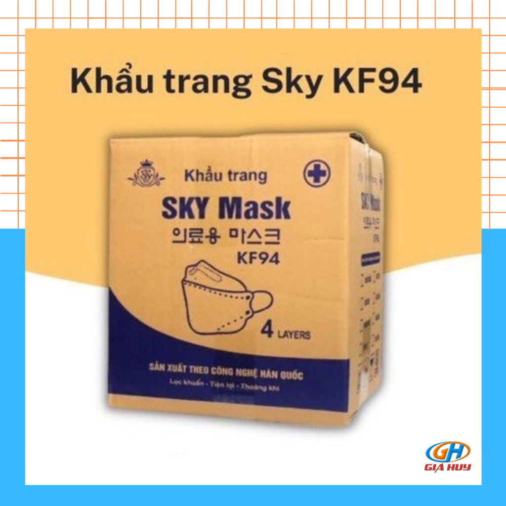 Thùng 30 gói Khẩu trang KF94 Sky Mask công nghệ Hàn Quốc ngăn ngừa vi