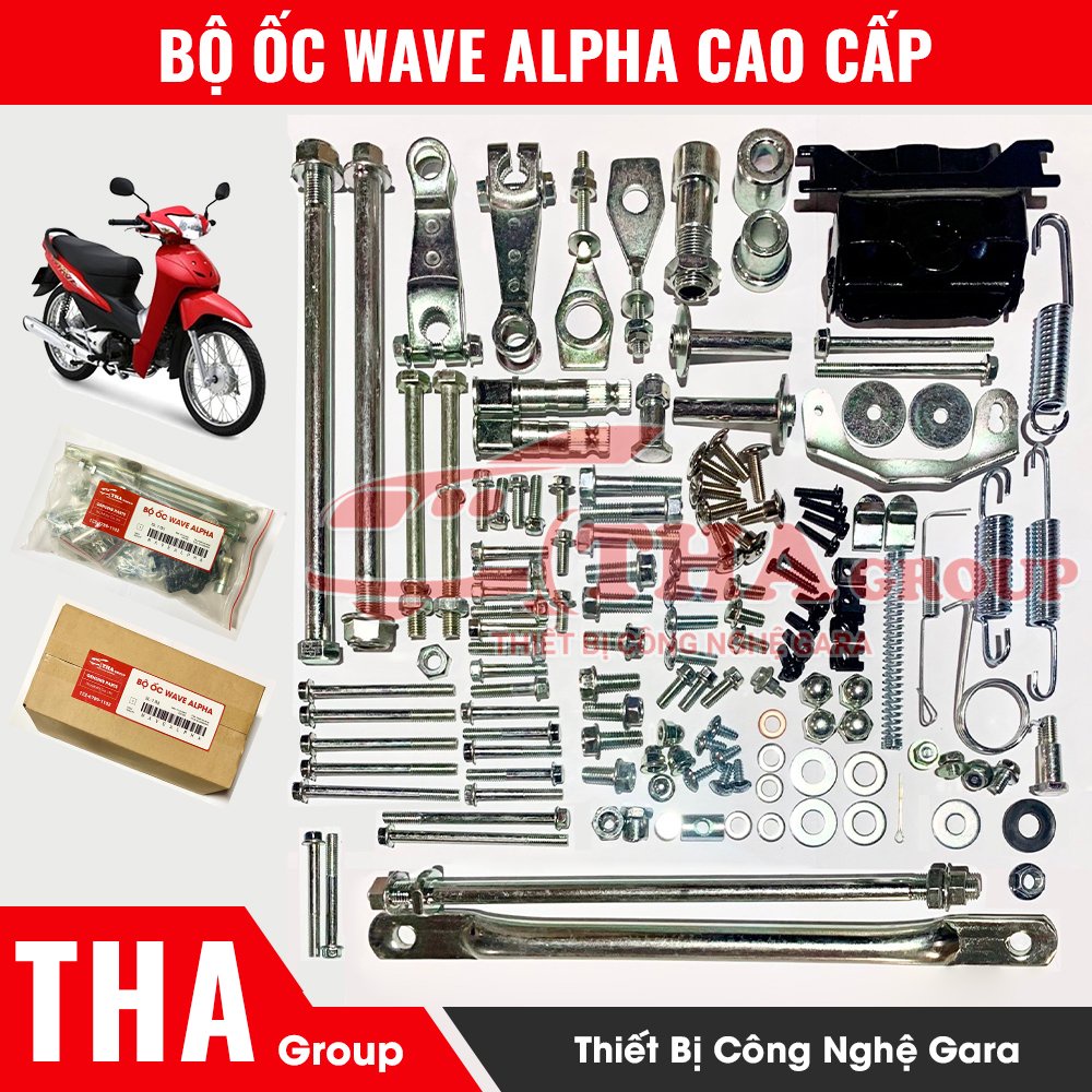 Full bộ ốc wave alpha.( đầy đủ 95%, xi mạ đẹp chuẩn zin sản xuất theo tiêu chuẩn Honda )