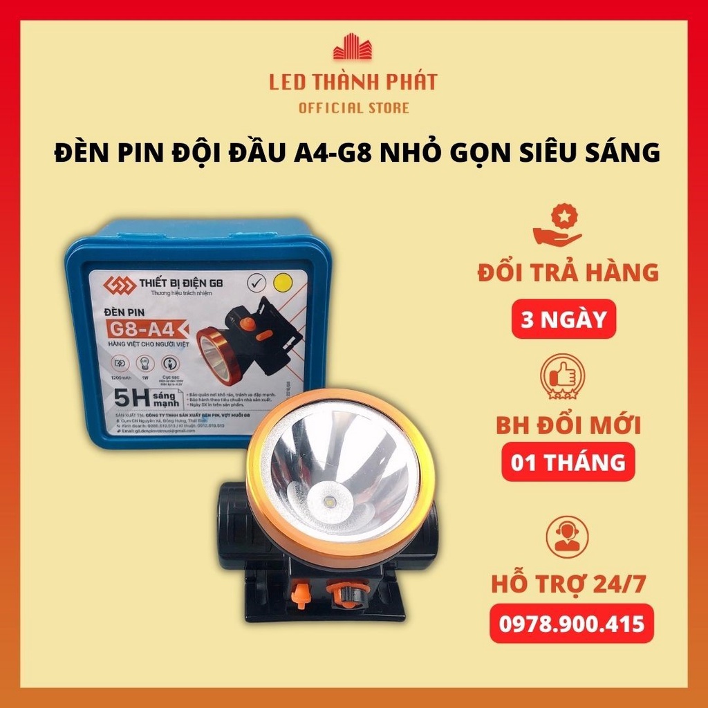 Đèn pin đội đầu A4-G8 nhỏ gọn siêu sáng