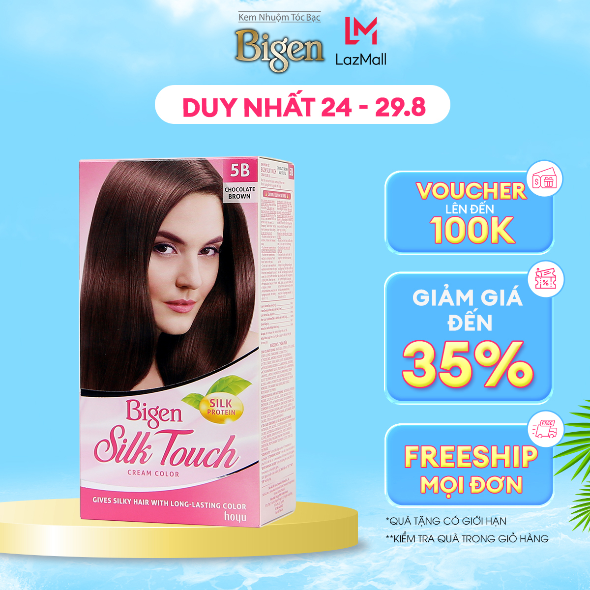 Thuốc nhuộm phủ bạc Bigen Silk Touch phủ bạc hoàn toàn, dưỡng tóc mềm mượt, màu trẻ trung 135ml dạng kem
