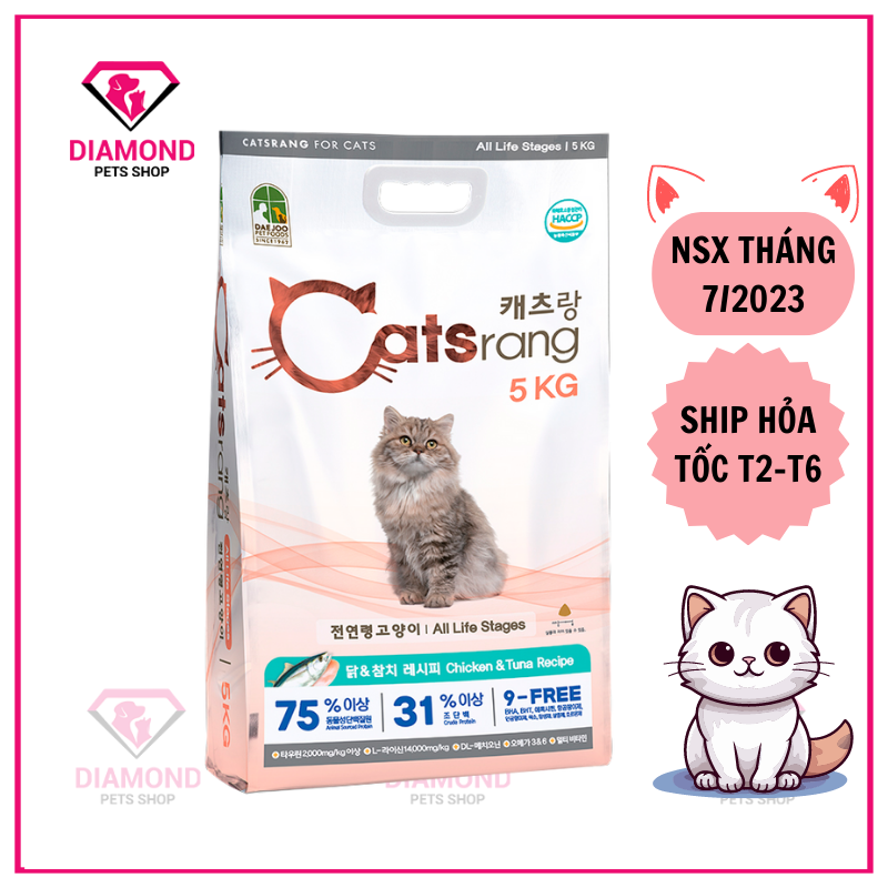 Thức ăn hạt cho mèo mọi lứa tuổi CATSRANG 5KG Hạt cho mèo Catsrang 5kg