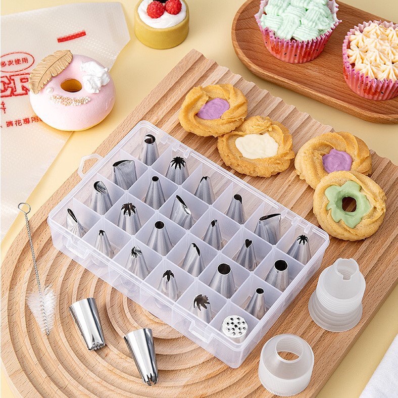 Bộ 24 đui bắt bông kem trang trí - làm bánh kem trang trí