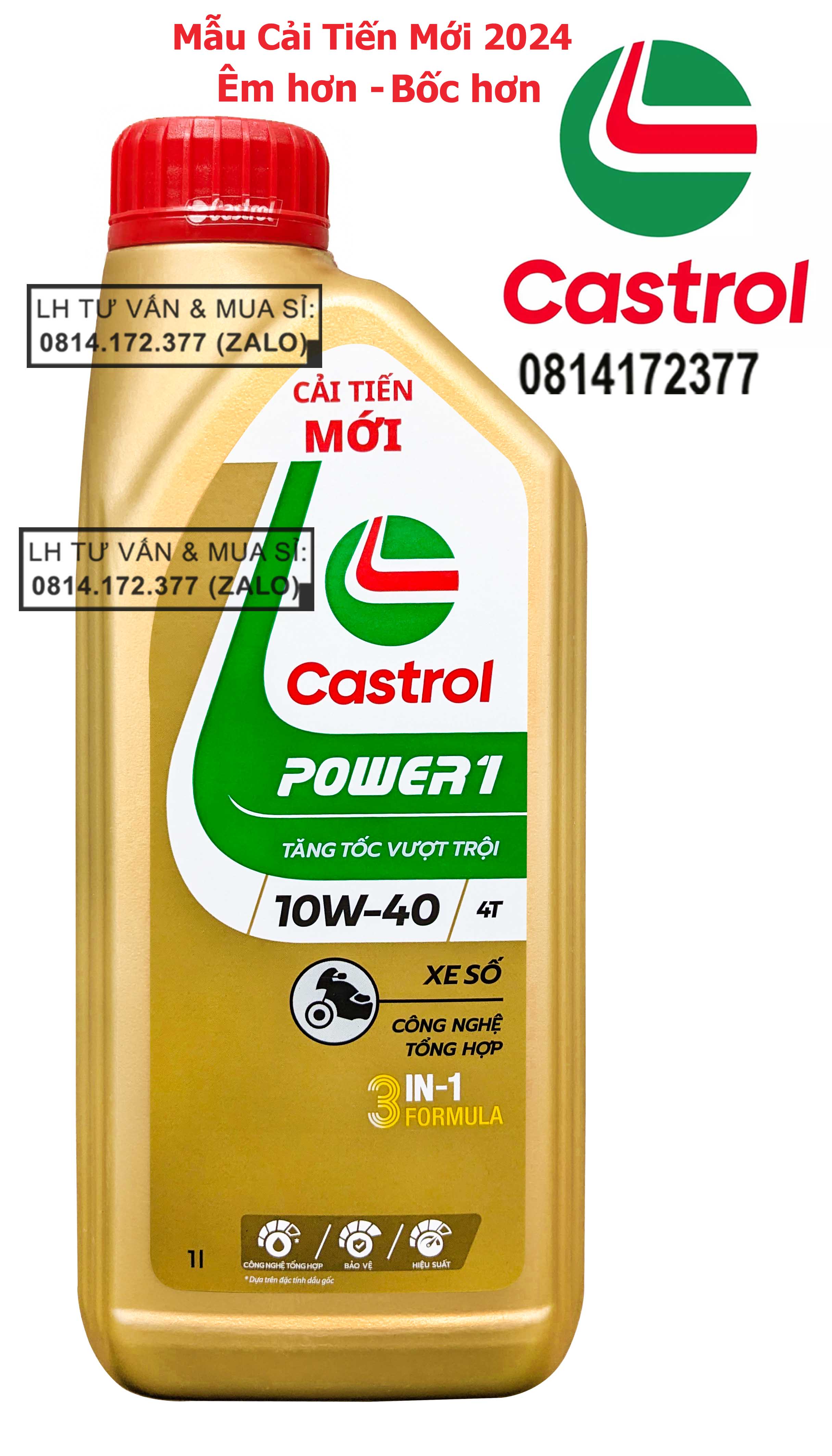 Dầu Nhớt Tổng Hợp Cho Xe Số Castrol Power-1 10w40 1000ml ( 1L )