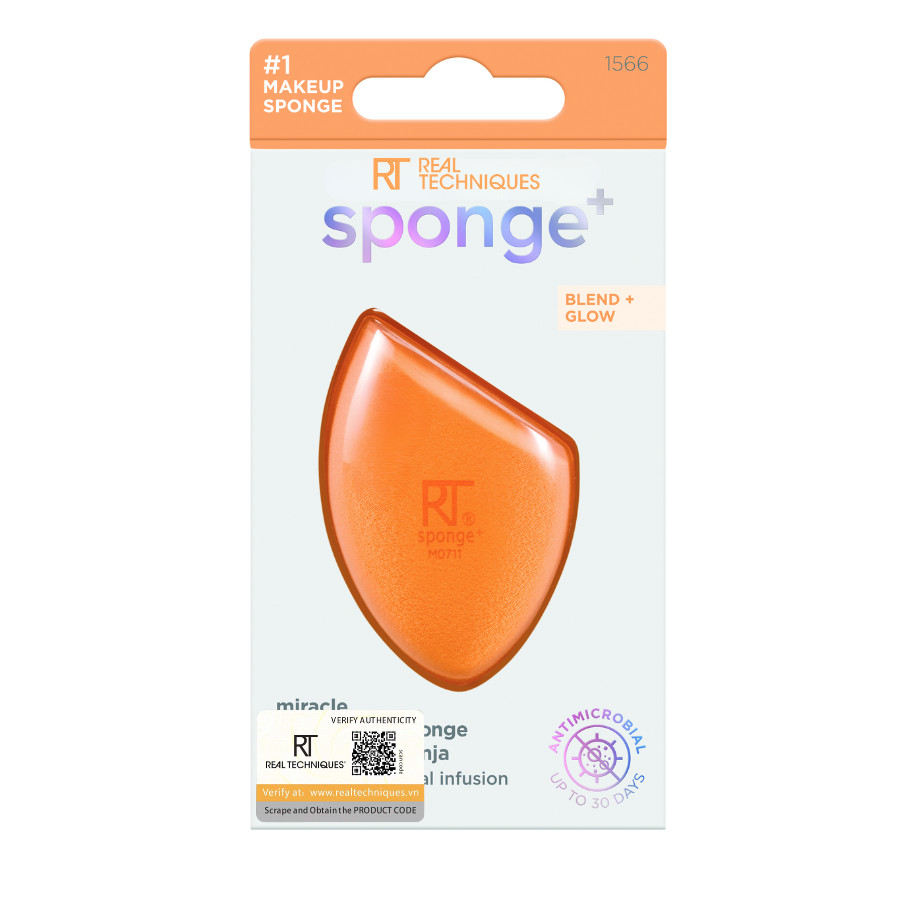 Mút tán nền màu cam rt real techniques miracle complexion sponge