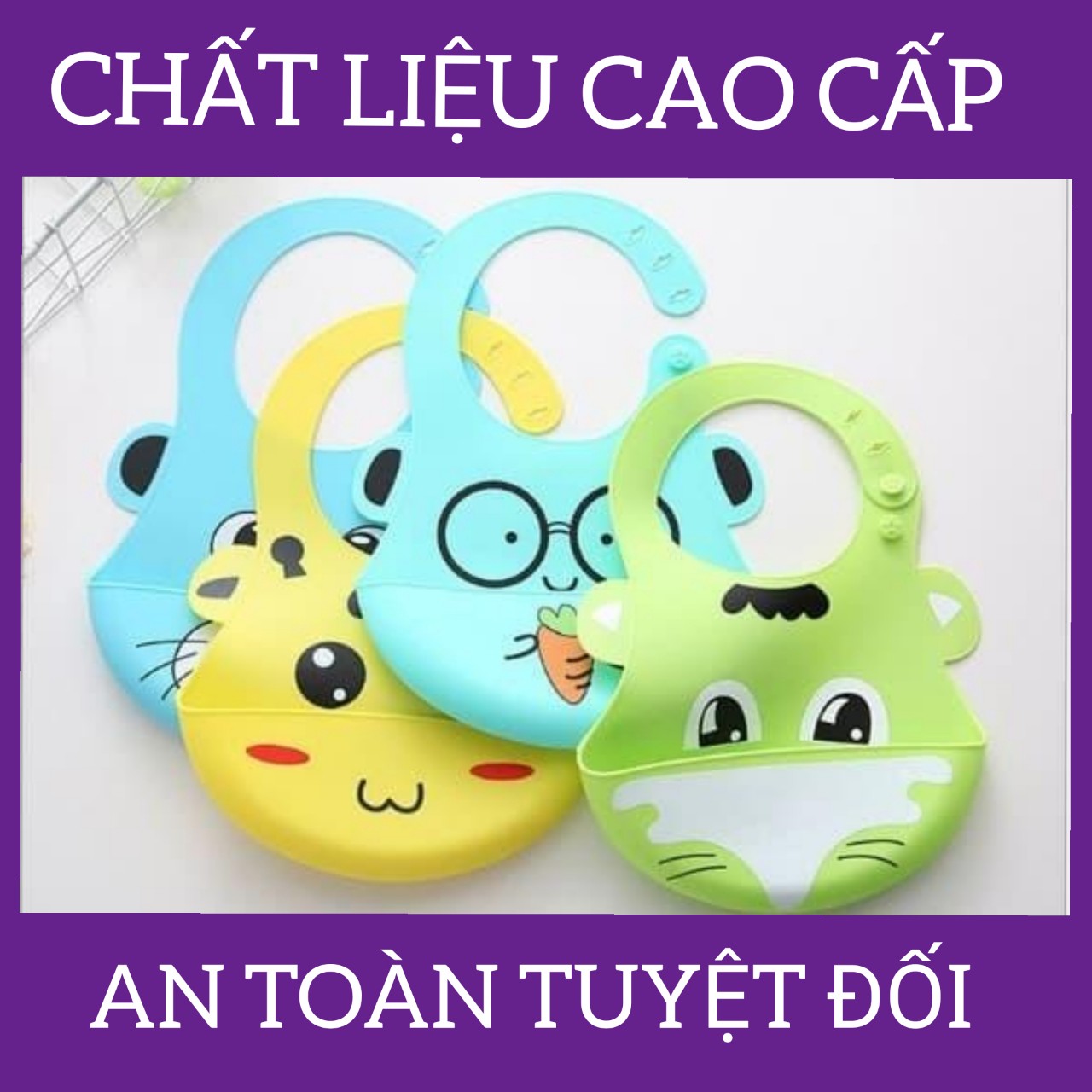 [Chất Liệu Cao Cấp] Yếm Ăn Dặm Silicon Có Máng Cho Bé (Nhiều Màu,Nhiều Mẫu)