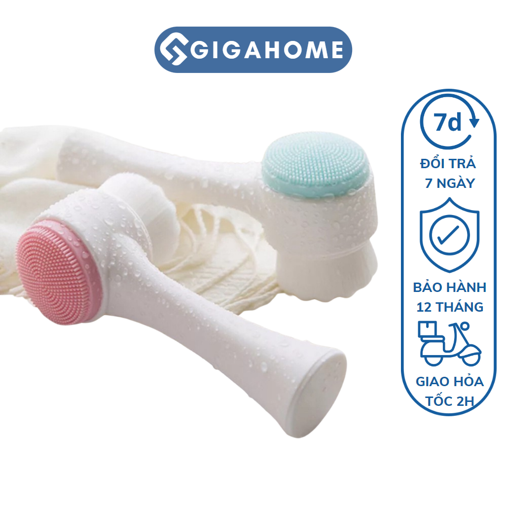Cọ massage rửa mặt gigahome 2 đầu 3d gai silicone tẩy tế bào chết 4759