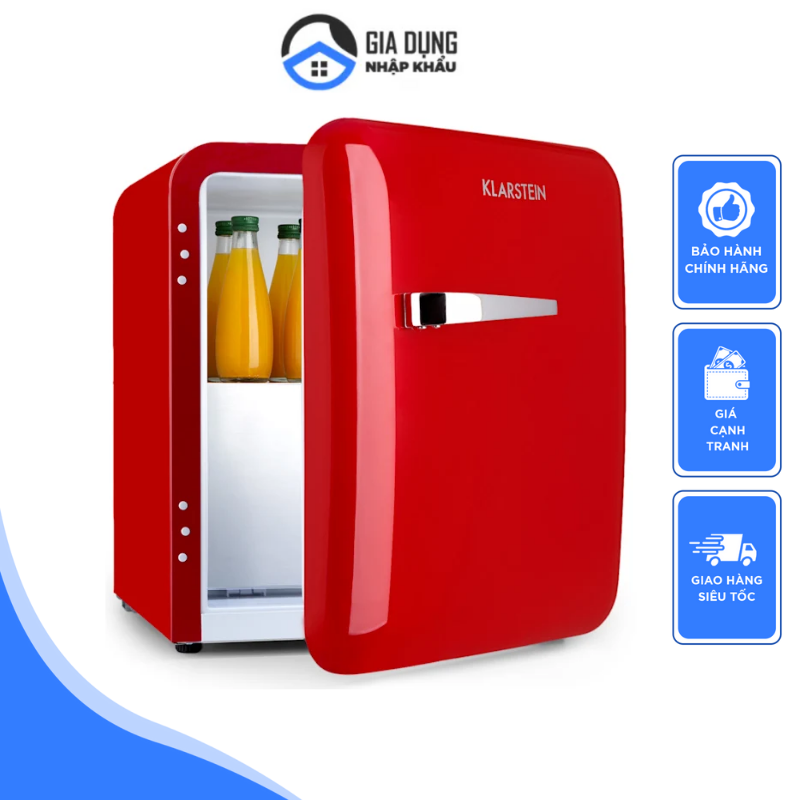 Tủ lạnh mini klarstein, tủ lạnh đựng mỹ phẩm, đồ dùng cá nhân, dung tích 37l, nhập đức, bảo hành 12 tháng