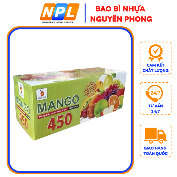 Màng bọc thực phẩm 450 x 30cm mango, bao bì nhựa nguyên phong