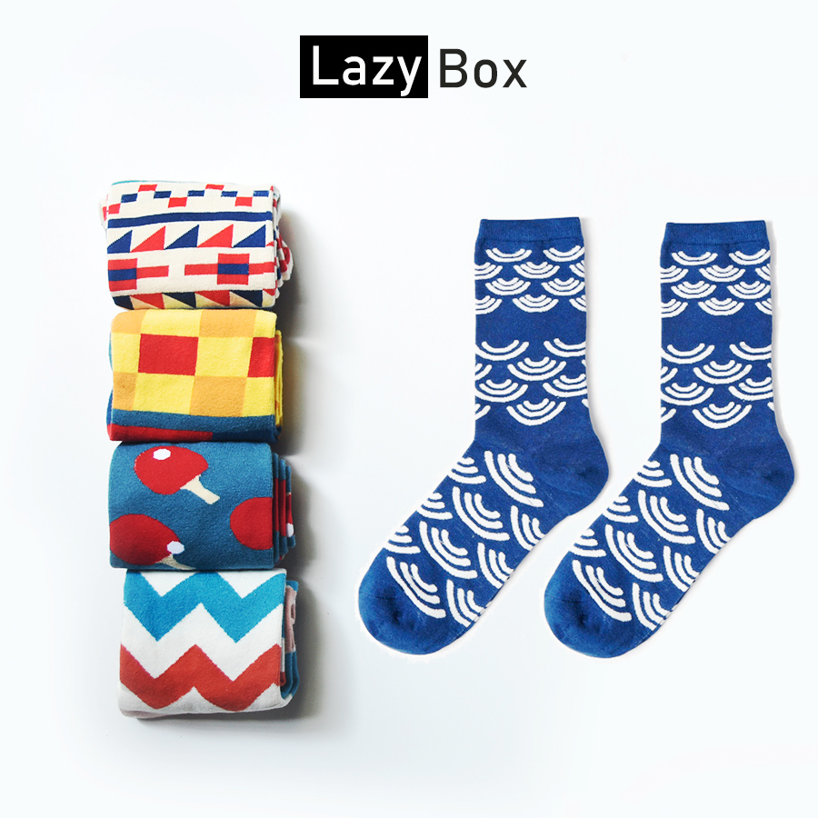 [ SET 5 ĐÔI ]-  Tất vớ nam dài đi giày tây họa tiết P2M3