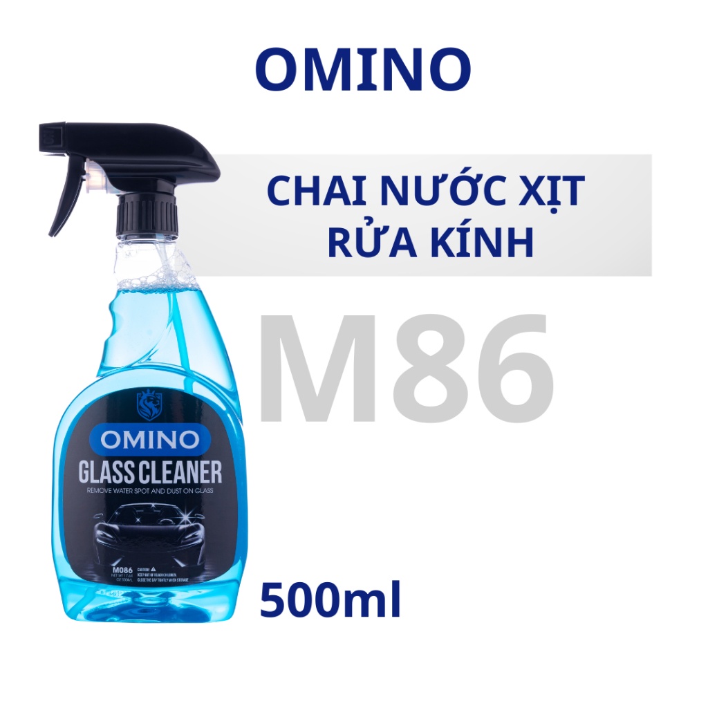 Nước rửa kính xe ô tô Omino M086 500ml tăng độ sáng bóng cho kính xe, gương xe