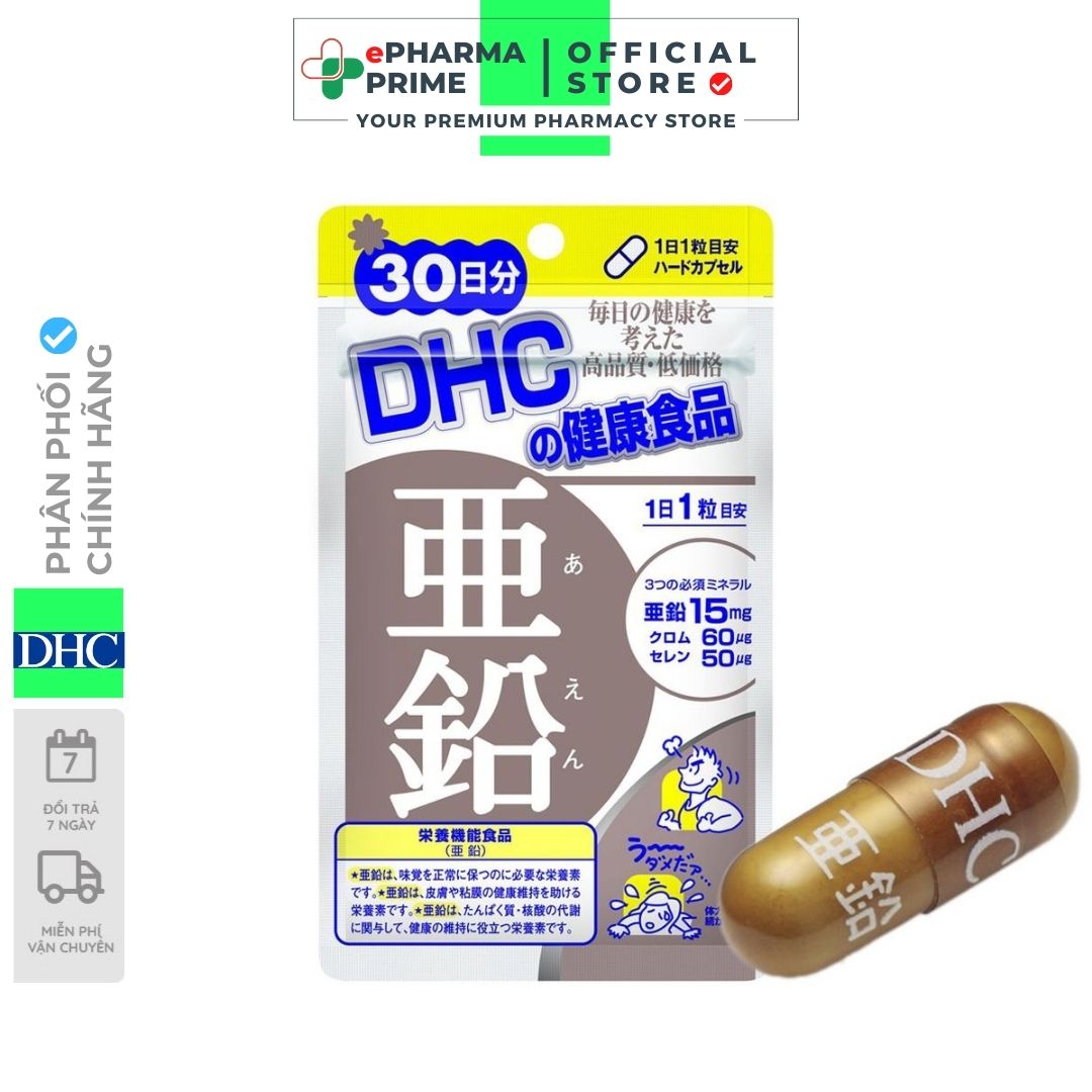Viên Uống DHC ZinC Kẽm Nhật Bản giảm mụn, giảm rụng tóc và tăng miễn dịch