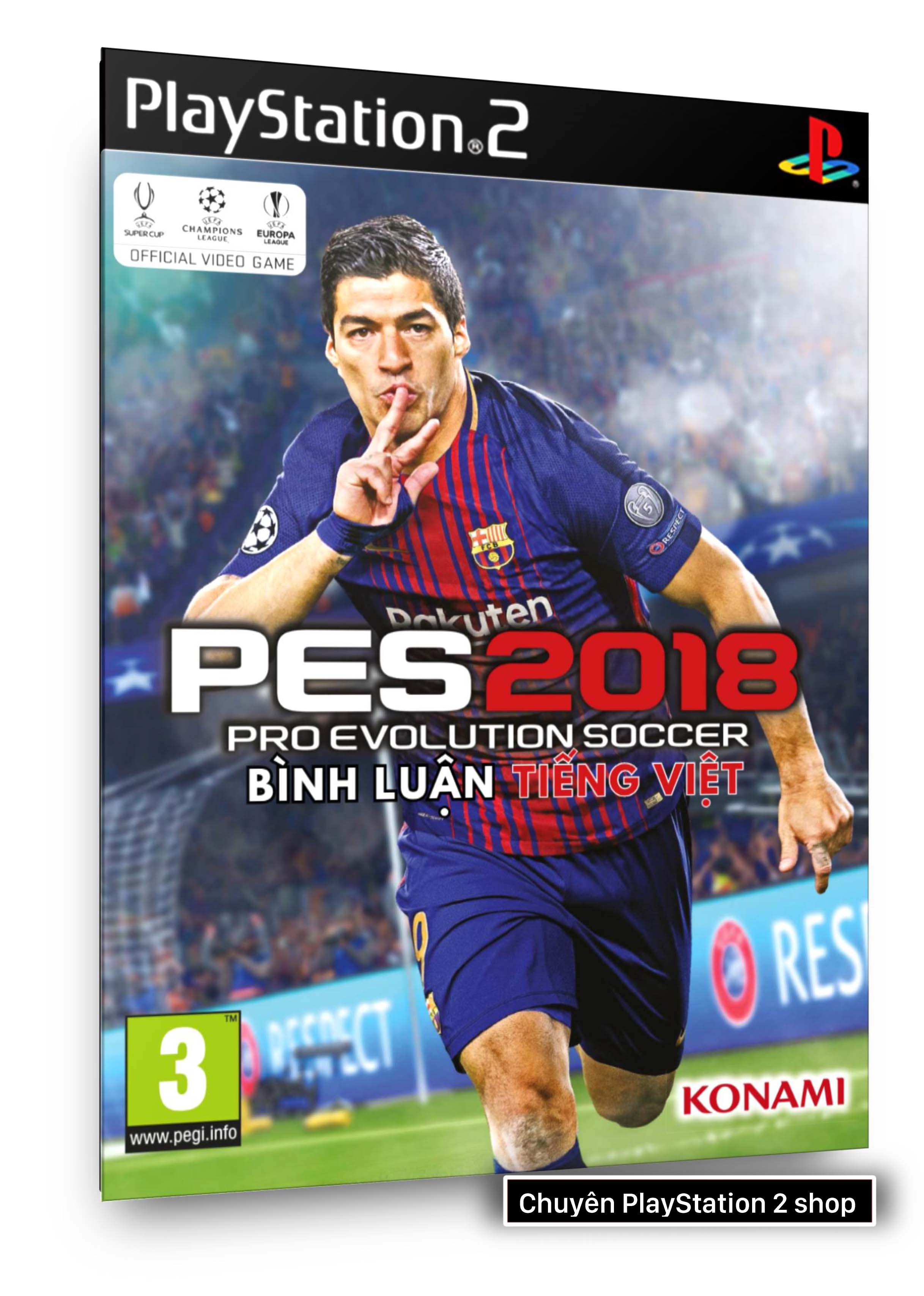 Đĩa game pes 18 tiếng việt cho máy game ps2