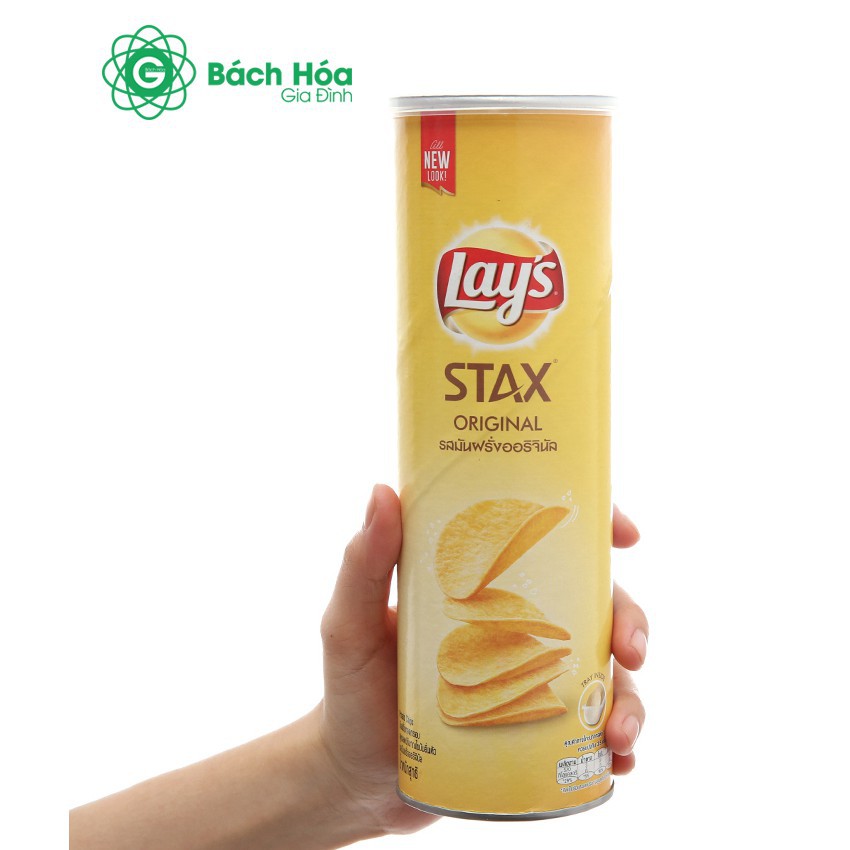 Bánh Snack Khoai Tây Miếng Lay's Stax Thái Vị Tự Nhiên Hộp 160g
