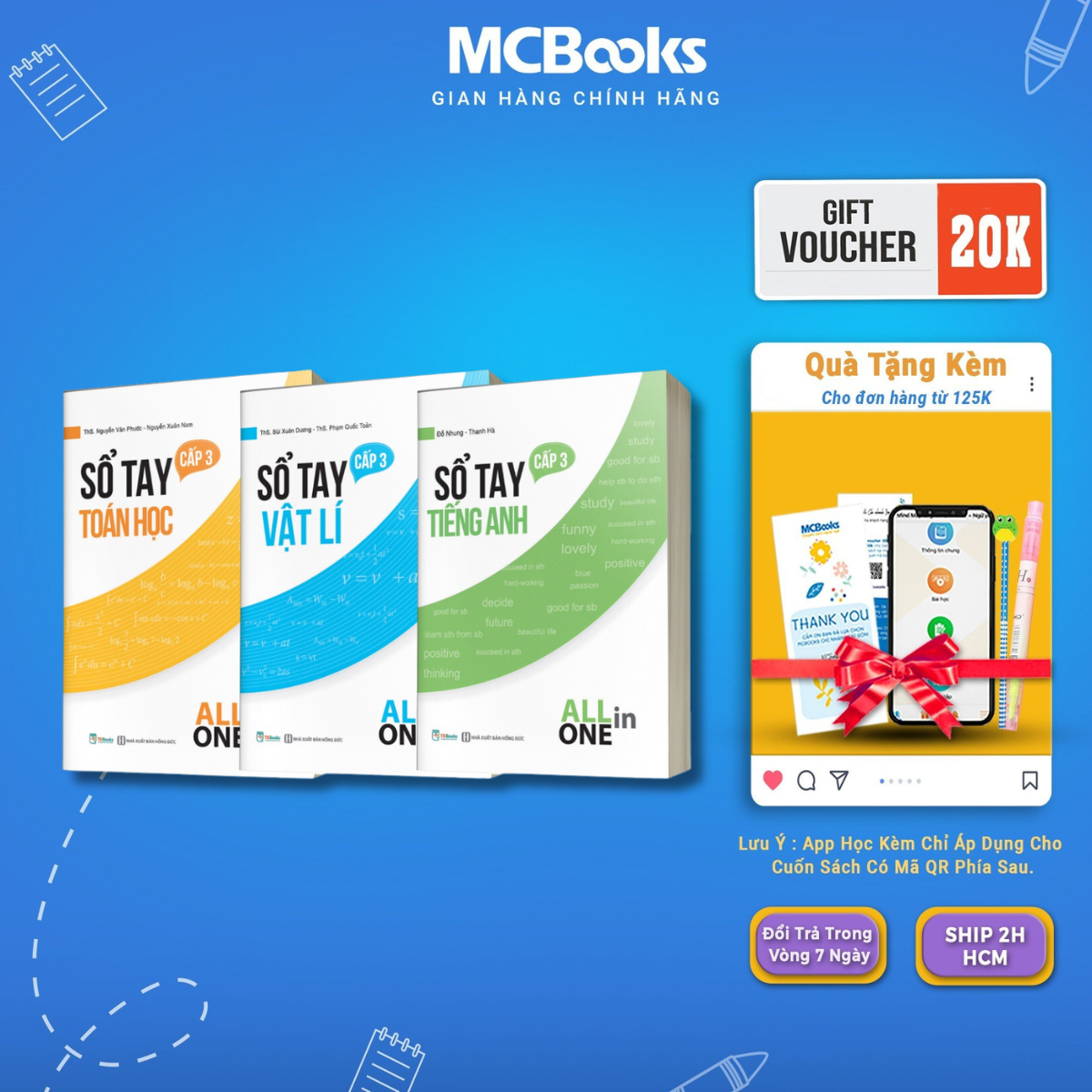 Sách - combo sổ tay kiến thức all in one khối a01 toán - lý - anh - mcbooks