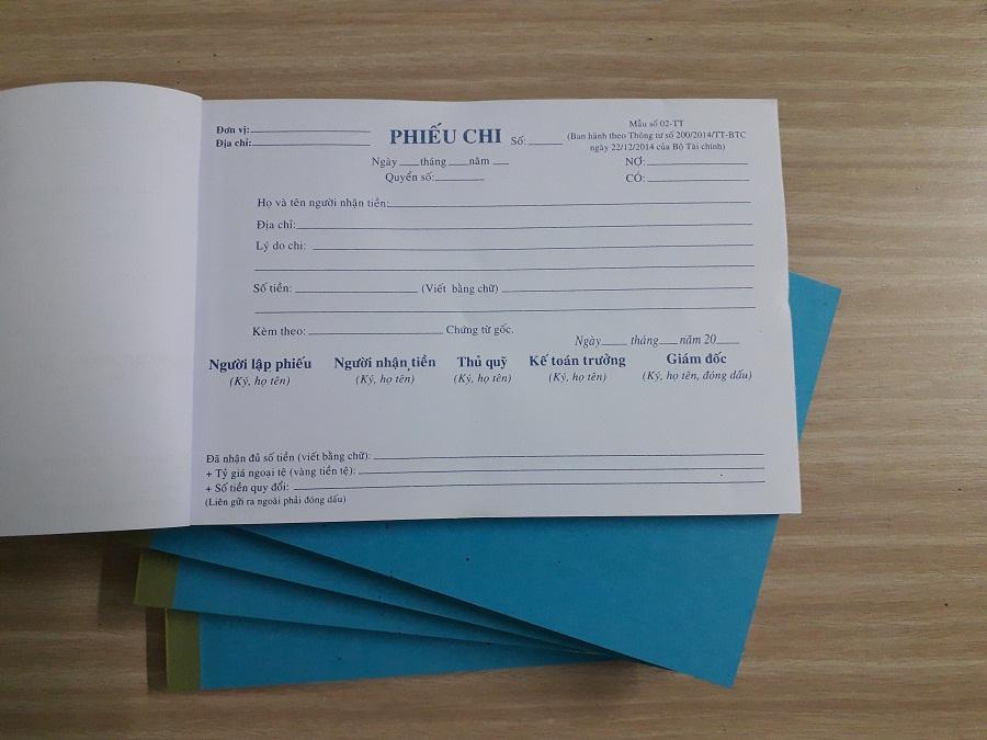 Combo 5 cuốn phiếu chi 1 liên dày