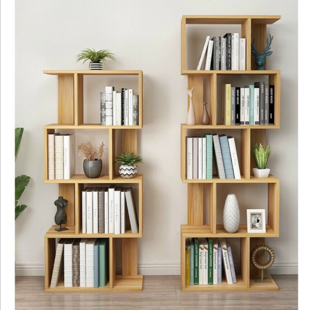 Kệ sách Zizac, kệ sách nghệ thuật 3 tầng, 4 tầng. Chất liệu gỗ MDF phủ melatium chống thấm cao cấp không mối mọt.