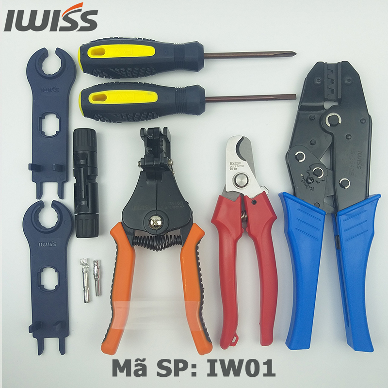Bộ kìm IWISS01 dụng cụ bấm cos MC4 chuyện dụng cho điện năng lượng mặt trời