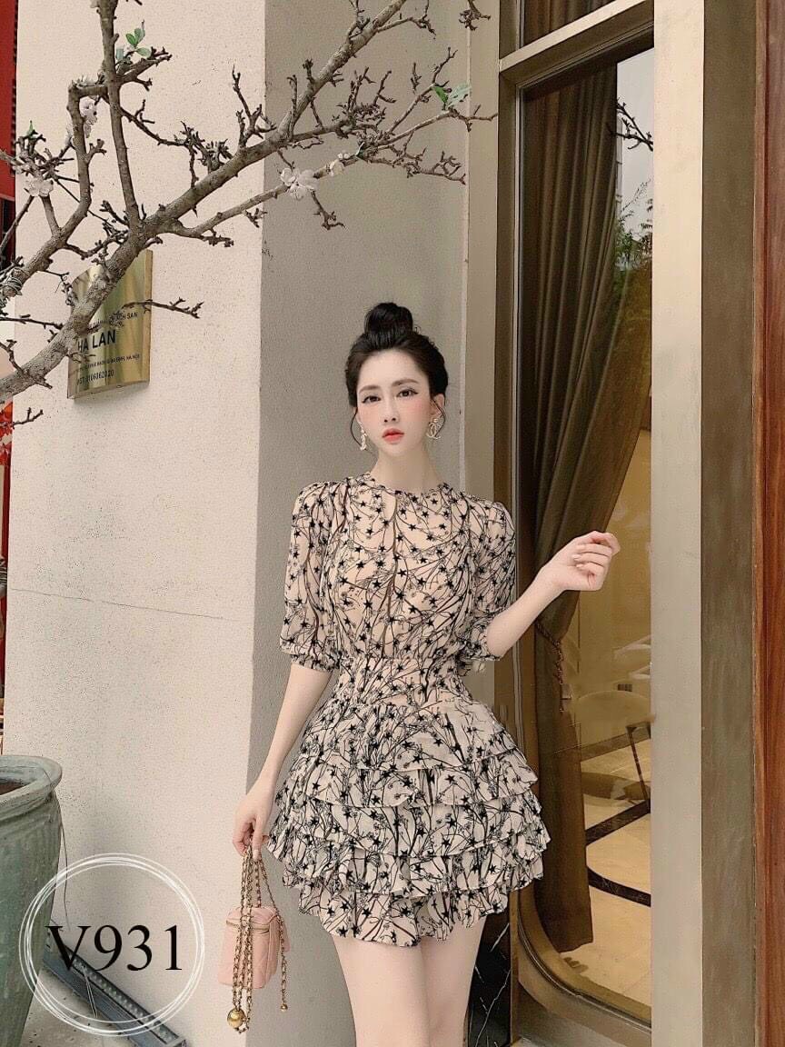 [HCM]Đầm nữ tay lỡ dúng tầng đi tiệc đi chơi đều xinh