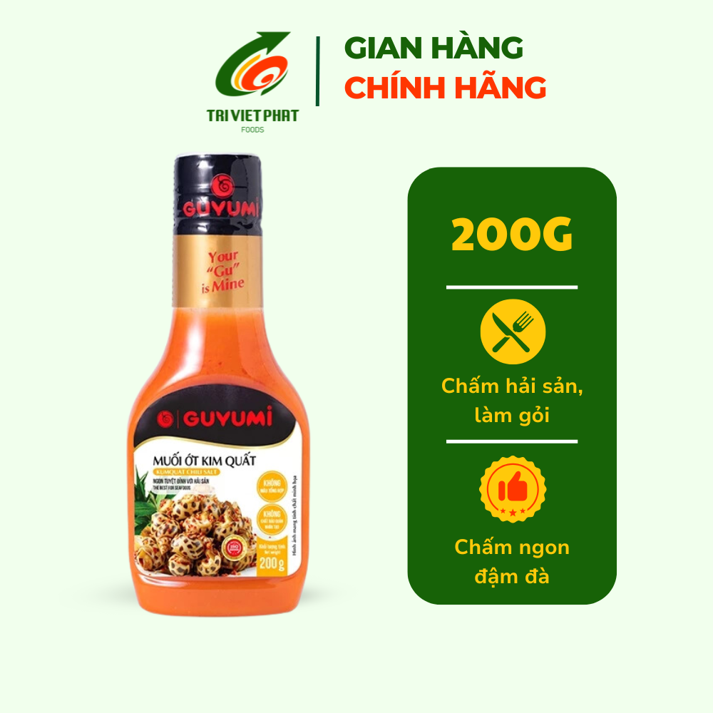Muối ớt kim quất Guyumi chấm hải sản gà đồ nướng thịt BBQ 200g