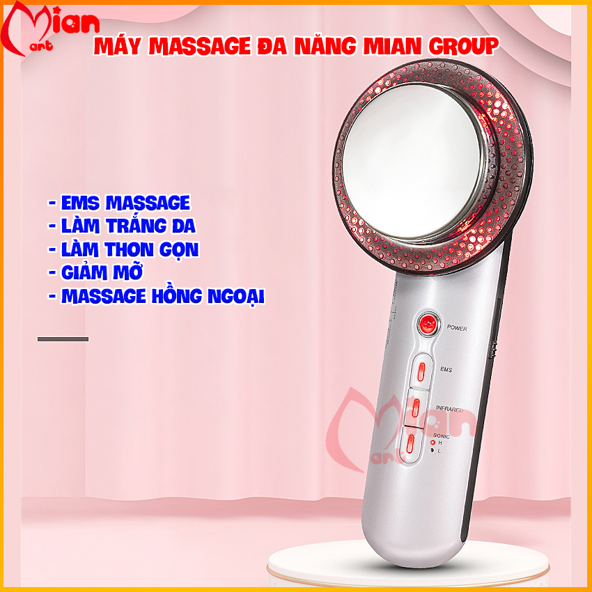 [Kèm video HDSD tặng kem tan mỡ] Máy massage giảm mỡ và làm đẹp cầm tay 3 trong 1 - Máy massage đa năng EMS - Mian mart