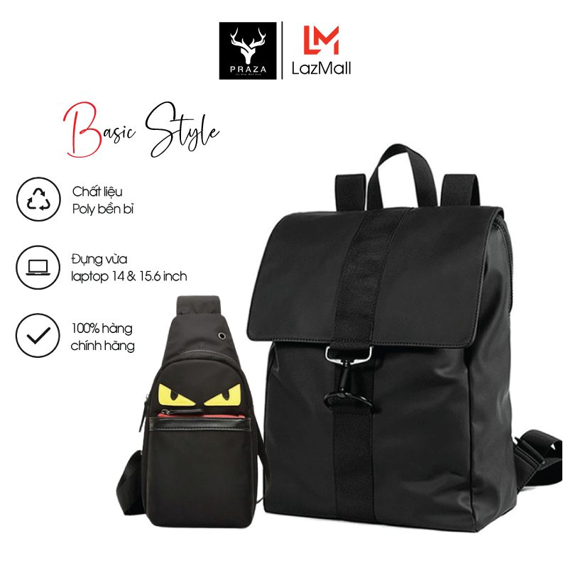 Balo Mini Cao Cấp, Balo Nam Nữ Vải Oxford Hàn Quốc Có Kích Thước 35cm x 27cm x 12.5cm Và Túi Đeo Chéo Angry Birds PRAZA - BL180DC106