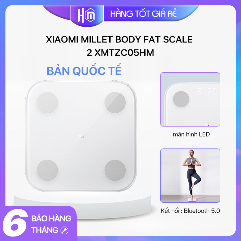 Cân điện tử Xiaomi Cân thông minh Cân Body Fat Scale 2- Cân sức khỏe xiaomi - cân phân tích lượng mỡ cơ thể bảo hàng 6 tháng