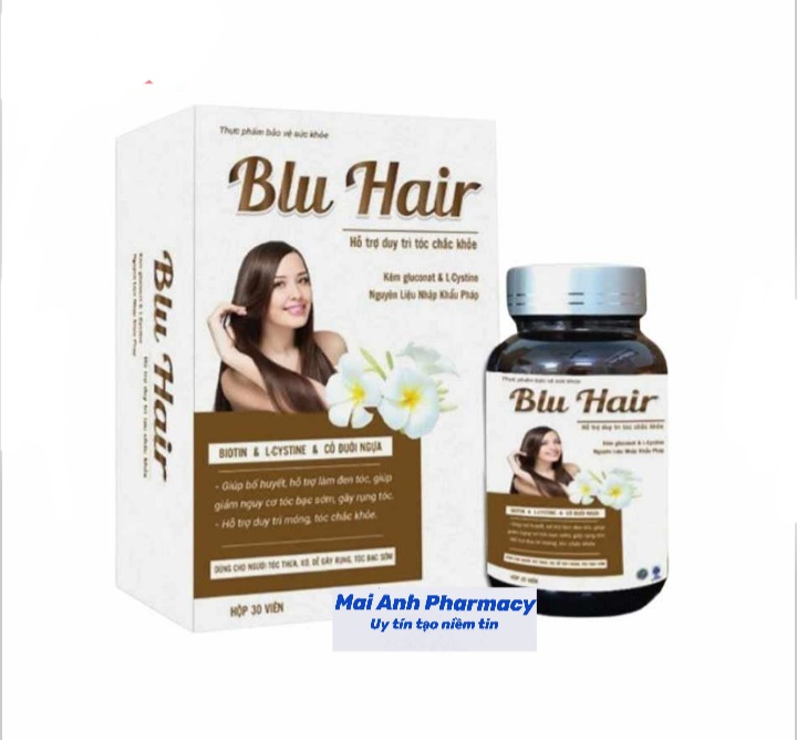 Viên uống chống rụng tóc Blu Hair hỗ trợ giảm tóc gãy rụng, giúp mọc tóc