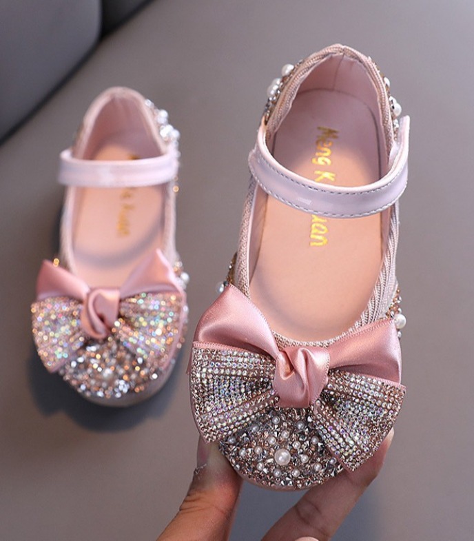Giầy  nơ gắn đá siêu sang chảnh cho bé yêu -giày búp bê bé gái - giày công chúa - giày hót nhất 2020 cho bé
