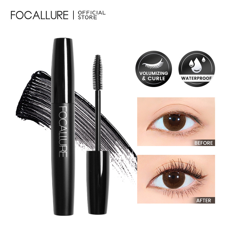 Mascara trang điểm mắt FOCALLURE chống thấm nước giúp chuốt dài cong và dày mi chuyên nghiệp - INTL