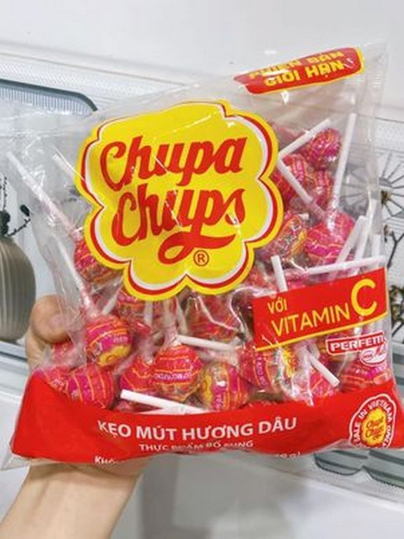Kẹo mút chupa chups vị dâu 10 cây