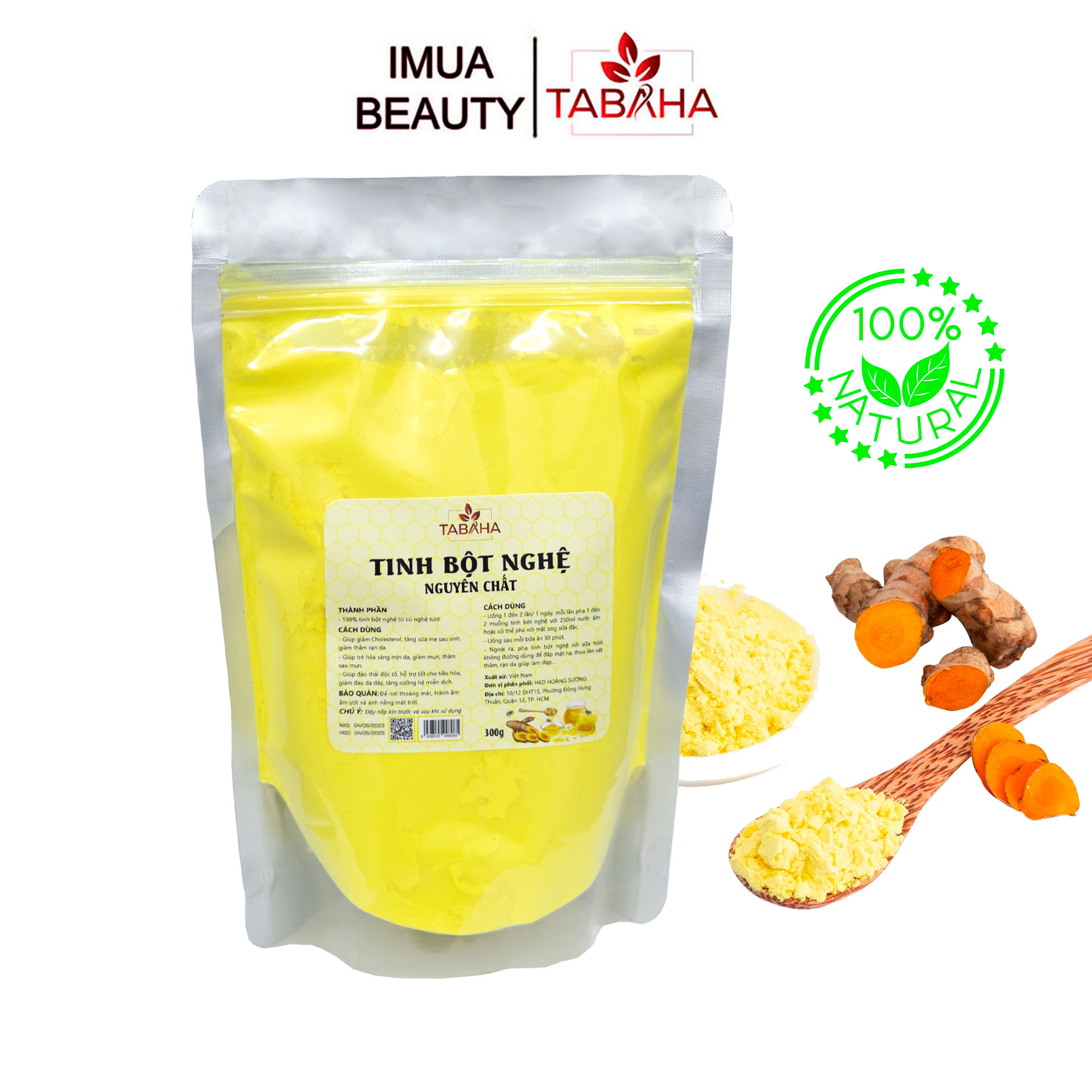 Tinh bột nghệ nguyên chất Tabaha 300g hỗ trợ dạ dày, dẹp da