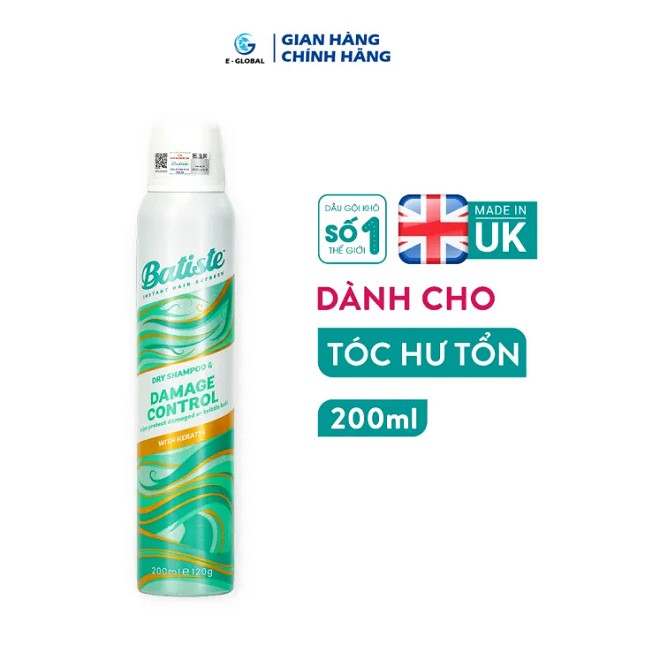 Dầu Gội Khô Batiste Dry Shampoo 200ml - Dành cho tóc hư tổn