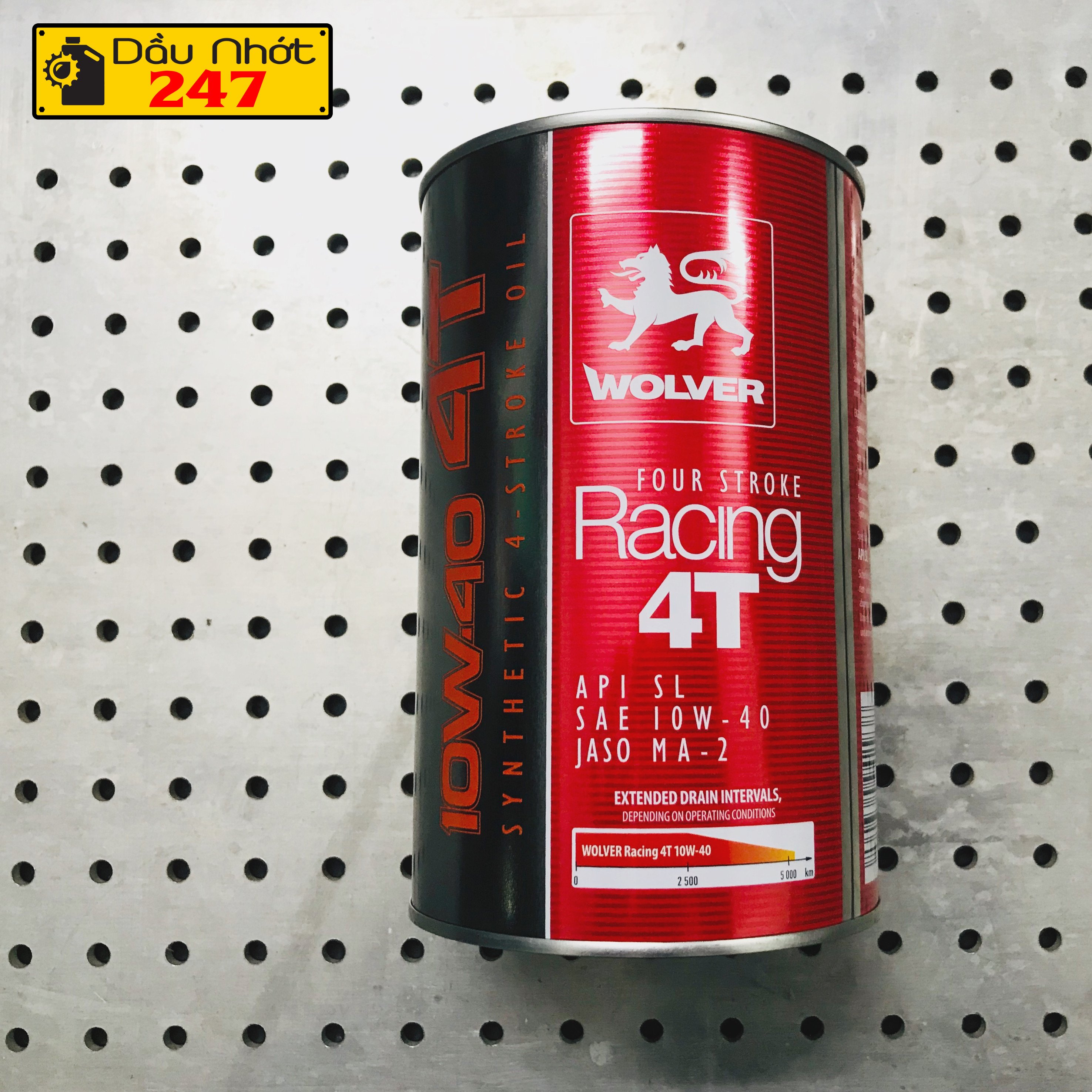 (Lon 1L) Dầu nhớt Wolver Racing 10w40