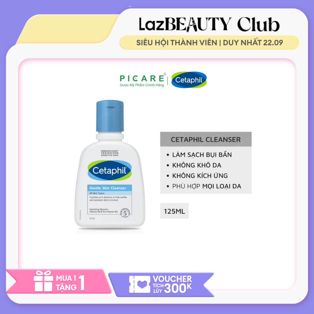 [GIẢM 20K ĐƠN 399K] CELTAPHIL Sửa rửa mặt dịu nhẹ Cetaphil Gentle Skin CLeanser 125ML