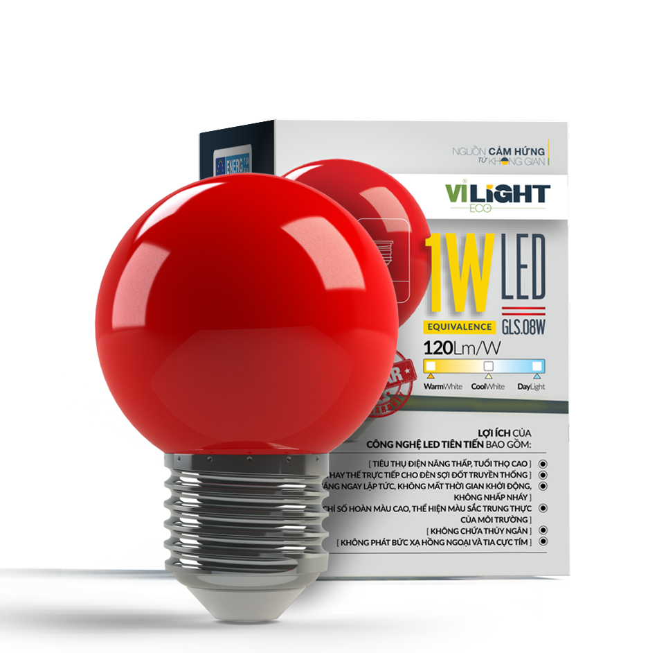 Bóng đèn led bulb màu 1w vi-light vlebu01bt1/vilight eco