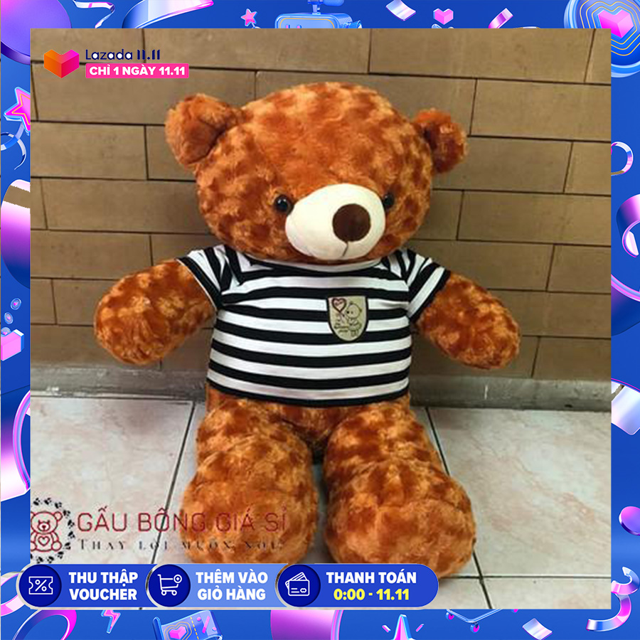 Gấu bông Teddy khổ vải 80cm màu cam
