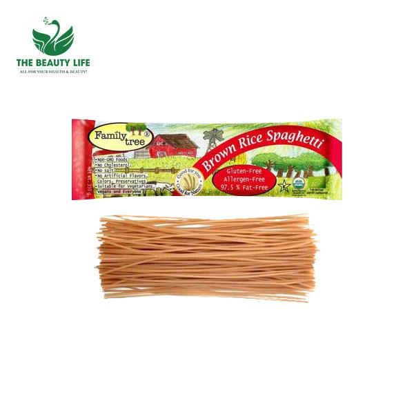 Mì spaghetti gạo lứt brown rice hữu cơ famiy tree 250g